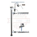 Geländer Edelstahl V2A senkrechte Streben, Länge 2330 mm und Höhe 1000 mm