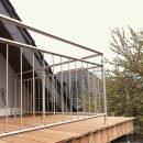 Geländer Edelstahl V2A senkrechte Streben, Länge 4900 mm und Höhe 900 mm
