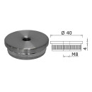 Edelstahl Endkappe Flach 40 x 2 mm mit M8 Gewinde 50 Stück Handlauf Geländer