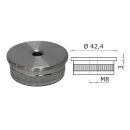 Edelstahl Endkappe Flach 42,4 x 2 mm mit M8 Gewinde 10 Stück Handlauf Geländer