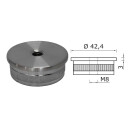 Edelstahl Endkappe Flach 42,4 x 2 mm mit M8 Gewinde 20 Stück Handlauf Geländer