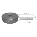 Edelstahl Endkappe Flach 60,3 x 2 mm mit M10 Gewinde 20 Stück Handlauf Geländer