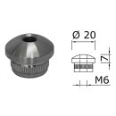 Edelstahl Endkappe Gewölbt 20 x 2 mm mit M6 Gewinde 1 Stück Handlauf Geländer