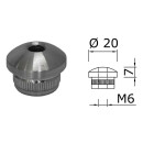 Edelstahl Endkappe Gewölbt 20 x 2 mm mit M6 Gewinde 20 Stück Handlauf Geländer
