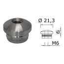 Edelstahl Endkappe Gewölbt 21,3 x 2 mm mit M6 Gewinde 2 Stück Handlauf Geländer