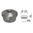 Edelstahl Endkappe Gewölbt 25 x 2 mm mit M6 Gewinde 2 Stück Handlauf Geländer