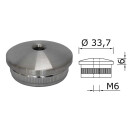 Edelstahl Endkappe Gewölbt 33,7 x 2 mm mit M6 Gewinde 20 Stück Handlauf Geländer
