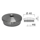 Edelstahl Endkappe Gewölbt 40 x 2 mm mit M8 Gewinde 2 Stück Handlauf Geländer
