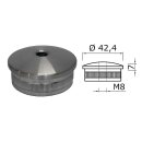 Edelstahl Endkappe Gewölbt 42,4 x 2 mm mit M8 Gewinde 10 Stück Handlauf Geländer
