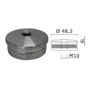Edelstahl Endkappe Gewölbt 48,3 x 2 mm mit M10 Gewinde 1 Stück Handlauf Geländer