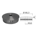 Edelstahl Endkappe Gewölbt 60,3 x 2 mm mit M10 Gewinde 2 Stück Handlauf Geländer
