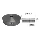 Edelstahl Endkappe Gewölbt 60,3 x 2 mm mit M10 Gewinde 50 Stück Handlauf Geländer