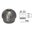 Edelstahl Endkappe Halbrund 25 x 2 mm mit M6 Gewinde 2 Stück Handlauf Geländer