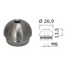 Edelstahl Endkappe Halbrund 26,9 x 2 mm mit M6 Gewinde 1 Stück Handlauf Geländer
