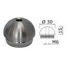 Edelstahl Endkappe Halbrund 30 x 2 mm mit M6 Gewinde 10 Stück Handlauf Geländer