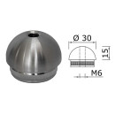 Edelstahl Endkappe Halbrund 30 x 2 mm mit M6 Gewinde 50 Stück Handlauf Geländer
