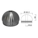 Edelstahl Endkappe Halbrund 60,3 x 2 mm mit M10 Gewinde 2 Stück Handlauf Geländer