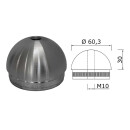 Edelstahl Endkappe Halbrund 60,3 x 2 mm mit M10 Gewinde 20 Stück Handlauf Geländer
