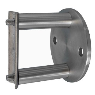 Ancoraggio A Parete In Acciaio Inox Per Gelander Pfosten 42,4 Mm - Distanza Da Parete 50 Mm, Piastra 100 Mm