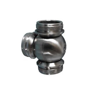 Produktbild von Ludom T-Rohrverbinder │ Edelstahl 304 │ 3/8″ X 3/8″ X 3/8″ BSP-Innengewinde │ 3-Wege │ Bis 2 MPa │ -50 Bis 120 °C – Für Gas & Flüssigkeit