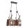 Pendelleuchte Holz Vintage Modell Brett Hoch 4 Lichter