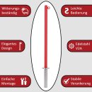 Absperrpfosten Edelstahl Rot pulverbeschichtet mit Bodenhülse Anfangs-/Endpfosten