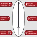 Absperrpfosten Edelstahl Schwarz pulverbeschichtet mit Bodenhülse Eckpfosten