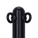 Absperrpfosten Edelstahl Schwarz pulverbeschichtet mit Bodenhülse Eckpfosten