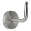 Aluminium Handlauf in Edelstahl Optik und gewinkelte Edelstahlhalter, Länge 220 cm mit 3 Halter und halbrunde Kappe