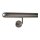 Aluminium Handlauf in Edelstahl Optik und gewinkelte Edelstahlhalter, Länge 220 cm mit 3 Halter und halbrunde Kappe