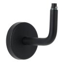 Aluminium Handlauf Schwarz mit gewinkelten Edelstahlhaltern, Länge 90 cm mit 2 Halter und halbrunde Kappe