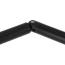 Aluminium Handlauf Schwarz mit gewinkelten Edelstahlhaltern, Länge 250 cm mit 3 Halter und Anbauteil Gelenkverbinder