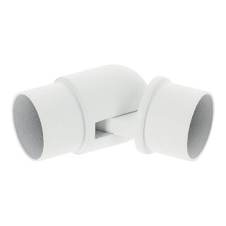 Aluminium Handlauf Weiß mit gewinkelten Edelstahlhaltern, Länge 60 cm mit 2 Halter und Anbauteil Gelenkverbinder