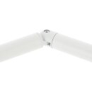 Aluminium Handlauf Weiß mit gewinkelten Edelstahlhaltern, Länge 140 cm mit 2 Halter und Anbauteil Gelenkverbinder