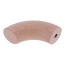 Handlaufbogen Buche Endbogen 90° Fase - gekappt Bohrung Ø10mm roh Ø 42 mm