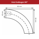 Handlaufbogen Kambala Endbogen 90° Fase - gekappt Bohrung Ø10mm roh Ø 45 mm