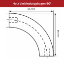 Handlaufbogen Eiche Bogen 90° Verbindungsbogen ohne Bohrung lackiert Ø 50 mm
