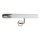 Aluminium Handlauf Weiß mit gewinkelten Edelstahl Haltern und Enden, Länge 220 cm mit 3 Halter und Bogen zur Wand