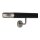 Aluminium Handlauf Schwarz mit gewinkelten Edelstahl Haltern und Enden, Länge 120 cm mit 2 Halter und Bogen zur Wand