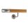 Aluminium Handlauf Eiche Holz Dekor mit gewinkelten Edelstahl Haltern und Enden, Länge 210 cm mit 3 Halter und Bogen zur Wand