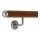 Aluminium Handlauf Mahagoni Holz Dekor mit gewinkelten Edelstahl Haltern und Enden, Länge 310 cm mit 4 Halter und halbrunde Kappe