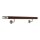 Aluminium Handlauf Nussbaum Holz Dekor mit gewinkelten Edelstahl Haltern und Enden, Länge 220 cm mit 3 Halter und Bogen zur Wand