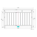 Französischer Balkon Edelstahl für Fensterbreite von 1260 bis 1370 mm