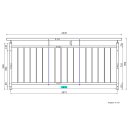 Französischer Balkon Edelstahl für Fensterbreite von 1860 bis 1920 mm