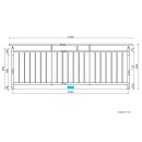 Französischer Balkon Geländer Edelstahl für Fensterbreite von 2340 bis 2450 mm