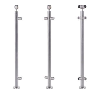 Balkongeländer Edelstahl Pfosten mit Plattenhalter Aufmontage