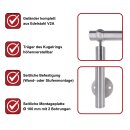 Geländer Edelstahl V2A senkrechte Streben seitliche Montage, Anfangs-/Endpfosten Links mit Seitenabstand 30 mm