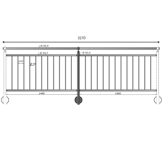 Geländer Edelstahl V2A senkrechte Streben
