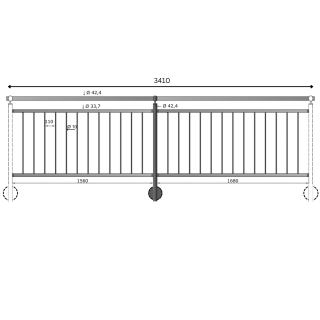 Geländer Edelstahl V2A senkrechte Streben