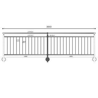 Geländer Edelstahl V2A senkrechte Streben